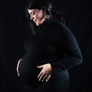 Black Maternity Turtleneck Dress